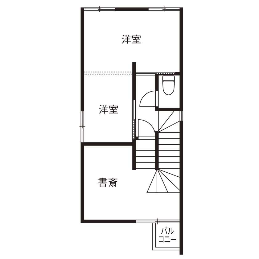１０１０ｈｏｕｓｅ（安藤工務店） 【2068万円/28坪/間取り図有/吹き抜け】スキップフロアを巧みに使い、希望を全て形に。旗竿地建つ狭小住宅の間取り図（4LDK＋屋上）3階