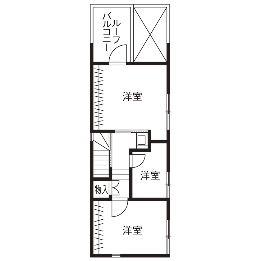 １０１０ｈｏｕｓｅ（安藤工務店） 【33坪/間取り図有/家事ラク動線】狭小の間口でも建築家の巧みな設計で広々ガレージ＆テラスも実現！の間取り図（4LDK）3階