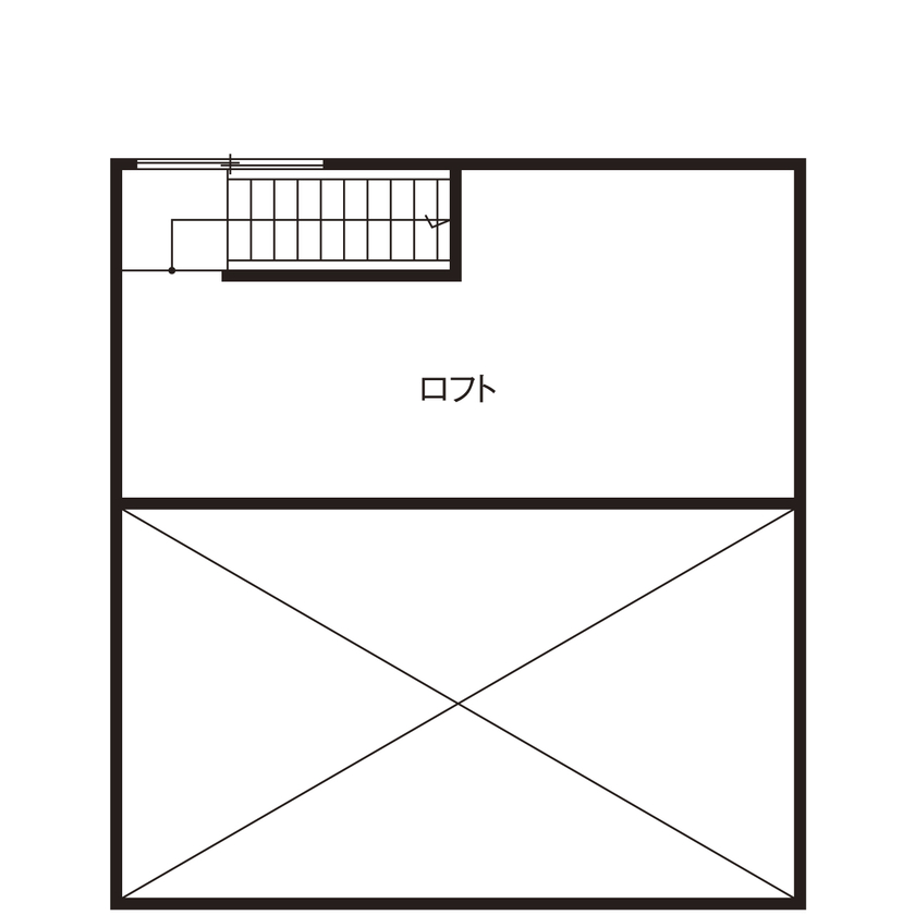 １０１０ｈｏｕｓｅ（安藤工務店） 【防火地域2階建て/21坪/3LDK/間取図有/1989万円】土地制限＆狭小地でも理想を形に。吹抜け×鉄骨階段の家の間取り図（3LDK＋ロフト）ロフト