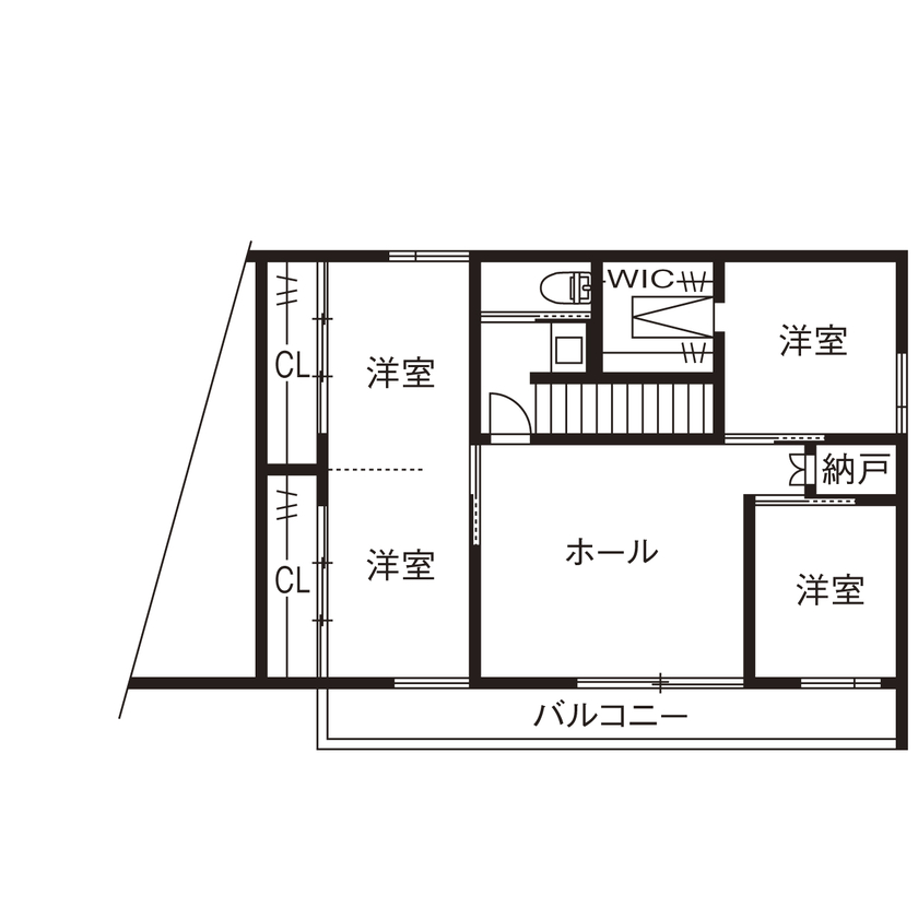 １０１０ｈｏｕｓｅ（安藤工務店） 【3000万円台/43坪/間取図有/全館空調】UA値0.32、C値0.2（※）。大屋根の下で家族の絆を育む二世帯住宅の間取り図（6LDK+ロフト）2階