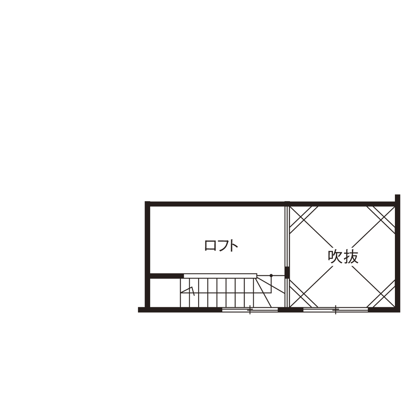 １０１０ｈｏｕｓｅ（安藤工務店） 【2000万円台/32坪/間取図有/中庭】プライバシーの確保×開放感を両立。中庭を囲うコの字型のコートハウスの間取り図（3LDK＋ロフト）ロフト