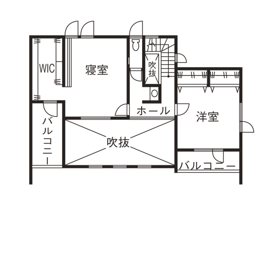 島野工務店 【間取り図有】開放的な空間を実現。更に光熱費も抑えた省エネの暮らしの間取り図（4LDK）2階