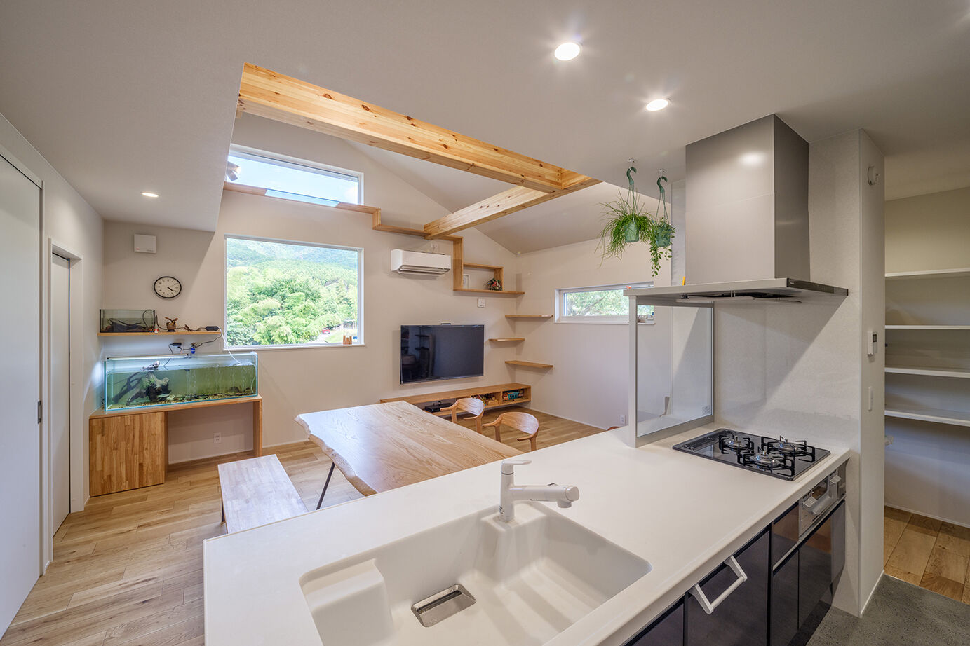 KEIJI一級建築士事務所 【W断熱・2階LDK・4000万円台・50坪台・二世帯住宅】天井梁を工夫 愛猫も子どもものびのびアトリエのある家の建築実例画像3