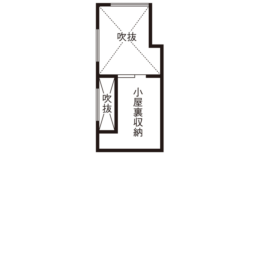 KEIJI一級建築士事務所 【京都・2000万円台・26坪・間取り有】京都ならではの敷地に2階建て。設計士の配慮が詰まった収納多彩な家の間取り図（2LDK＋ロフト）ロフト