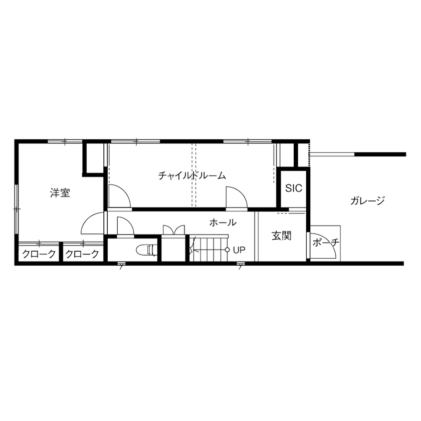 ダイヤビルト 【20坪台/間取り/3階建て/バルコニー/吹き抜け】狭小地でも実現した開放感たっぷりのガレージハウスの間取り図（3LDK）1階
