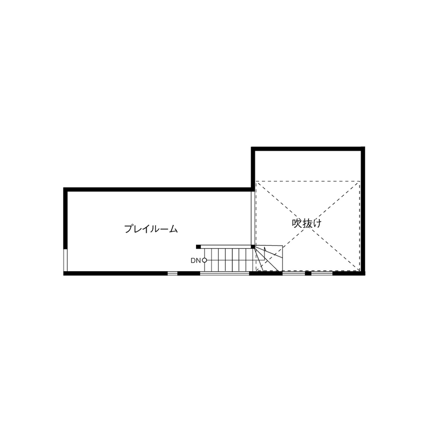 ダイヤビルト 【20坪台/間取り/3階建て/バルコニー/吹き抜け】狭小地でも実現した開放感たっぷりのガレージハウスの間取り図（3LDK）3階