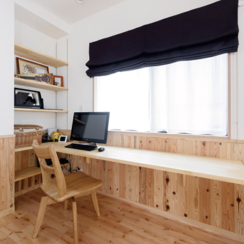 池田建設　oh!!one house. 無垢の木をたっぷり使ってもメンテナンス簡単！機能的で家事ラクなログハウス風の住まいの建築実例画像5