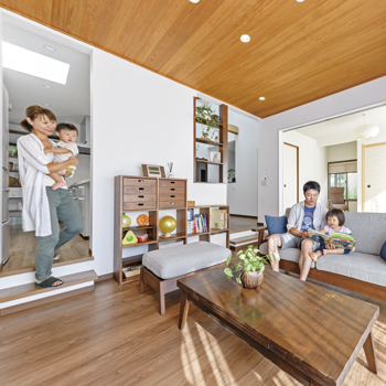 池田建設　oh!!one house. 【三重県/間取り図】外観はまるで平屋!スキップフロアで家族とちょうどいい距離感。ナチュラルモダンの実例の建築実例画像4