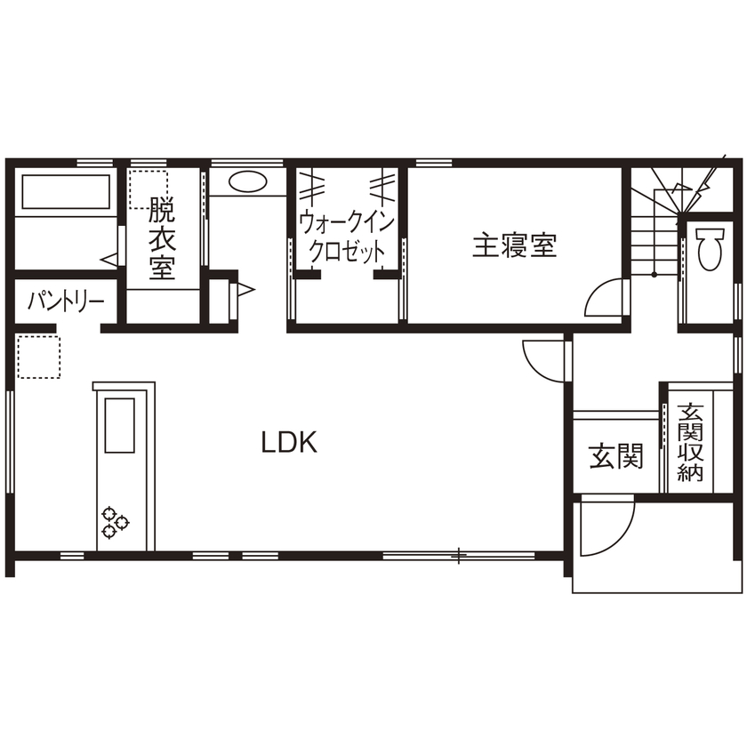 池田建設　oh!!one house. 【2000万円台｜間取り有】無垢とモルタルのナチュラルモダン。平屋のように暮らせるスクエアな家の間取り図（3LDK）１階