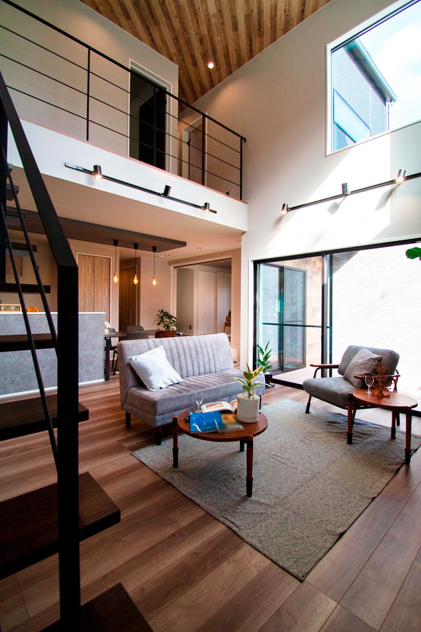 池田建設　oh!!one house. 【2000万円台｜間取り有】インテリアはグレーでまとめて。ウッドデッキ、吹抜リビングのある子育てハウスの建築実例画像9