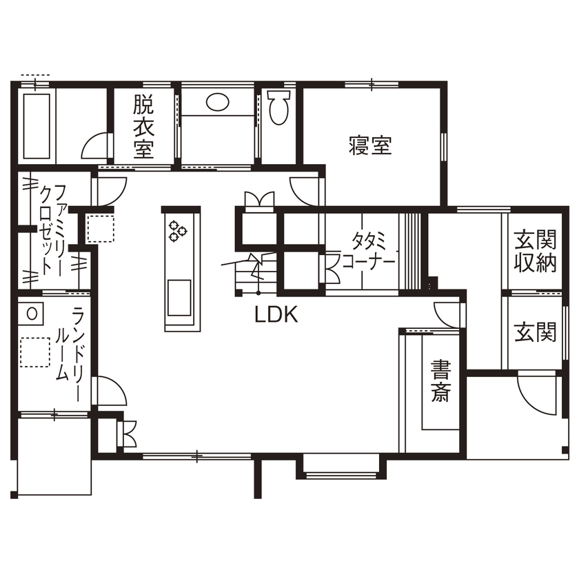 池田建設　oh!!one house. 【松阪市｜30坪台｜2000万円台｜間取り有】ネコ好き必見の工夫がいっぱい！家事ラク＆ナチュラルな家の間取り図（4LDK）１階