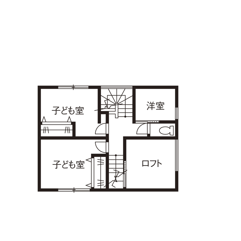 池田建設　oh!!one house. 【松阪市｜30坪台｜2000万円台｜間取り有】ネコ好き必見の工夫がいっぱい！家事ラク＆ナチュラルな家の間取り図（4LDK）２階