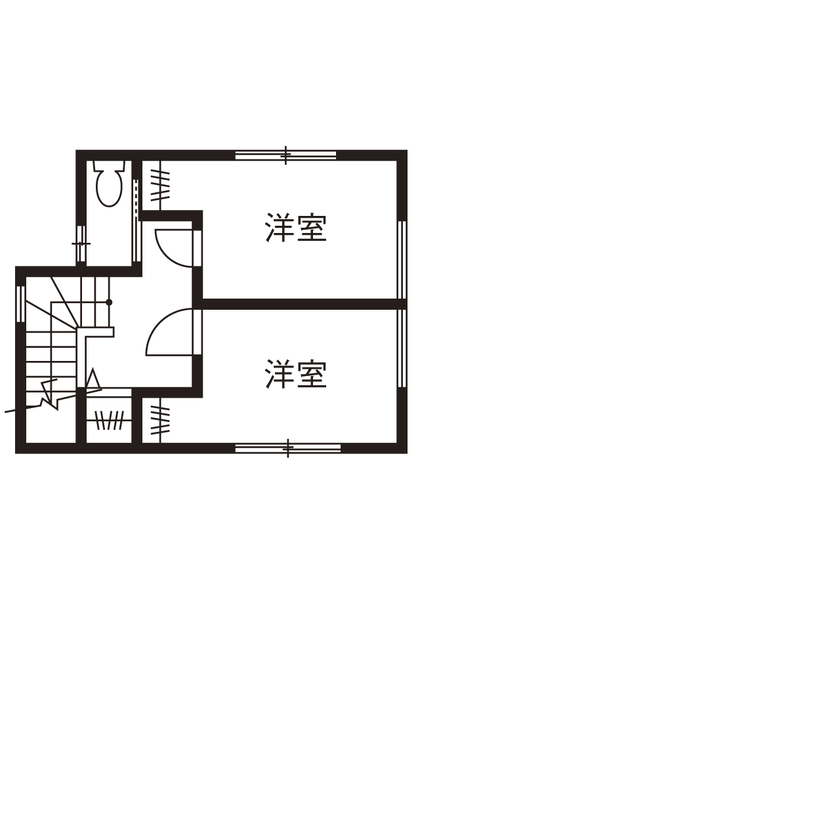 池田建設　oh!!one house. 【伊勢市｜30坪台｜2000万円台｜間取り有】見た目も暮らしやすさも叶えたカジュアルカフェテイストの家の間取り図（3LDK）２階
