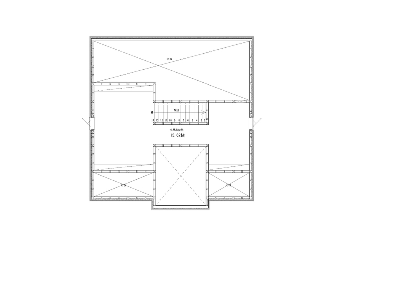 菅原工務店 ビルトインガレージのある家の間取り図（3LDK+小屋裏収納）小屋裏収納