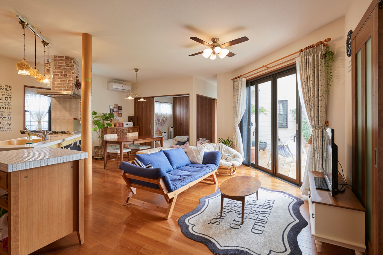 さくら不動産 【大阪｜平屋｜間取り図｜30坪台】レンガ調のおしゃれ外観とガーデニング・家庭菜園を叶えたお家の建築実例画像2