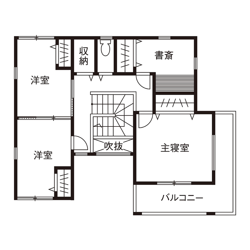 タケイハウジング 【奈良/2000万円台/間取り有】ゆとりのリビングで子育て。上品ナチュラルな木の家の間取り図（4LDK＋S）２階