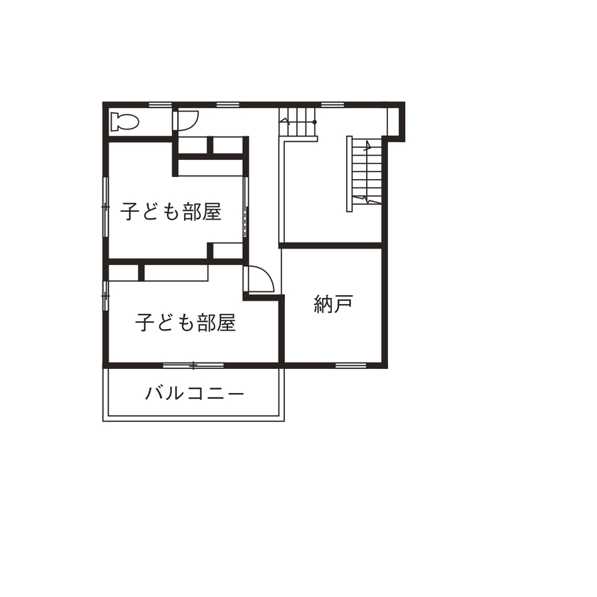 ワコーハウジング 【2000～2499万円・43坪】家族と一緒に住まいも成長 暮らしの変化にもフィットする、アイデアいっぱいの家の間取り図（5LDK）2階
