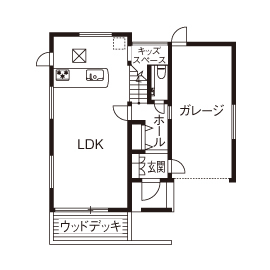 サートンホーム（横浜・相模原・八王子） 【2345万円/約30坪/ビルトインガレージ/間取り有】限られた敷地でも広々快適な屋上がある住まいの間取り図null1階
