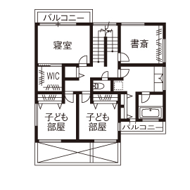 サートンホーム（横浜・相模原・八王子） 【2345万円/約30坪/ビルトインガレージ/間取り有】限られた敷地でも広々快適な屋上がある住まいの間取り図null2階
