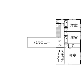 サートンホーム（横浜・相模原・八王子） 【2163万円/間取り有】こだわりのガレージハウスで、2台の愛車やバイクと思い切り遊ぶ住まいの間取り図（4LDK）2階