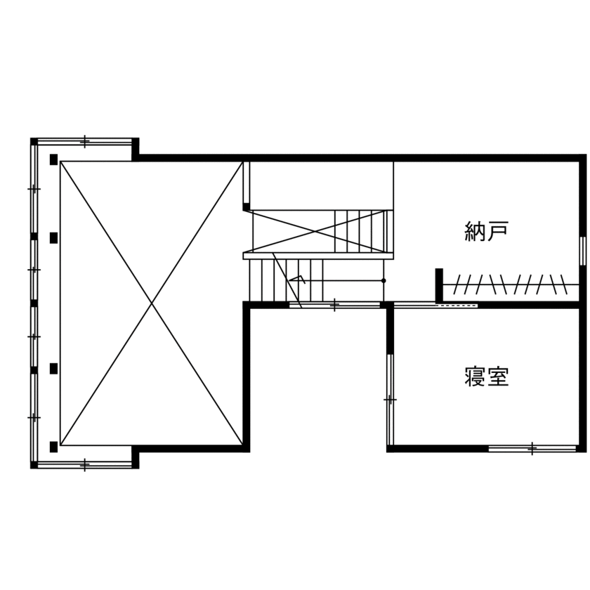 サートンホーム（横浜・相模原・八王子） 【2500万円台/2階リビング/間取り有】全フロアがオープンでつながり、木の温もり溢れる注文住宅の間取り図（1LDK+書庫+納戸）2.5階