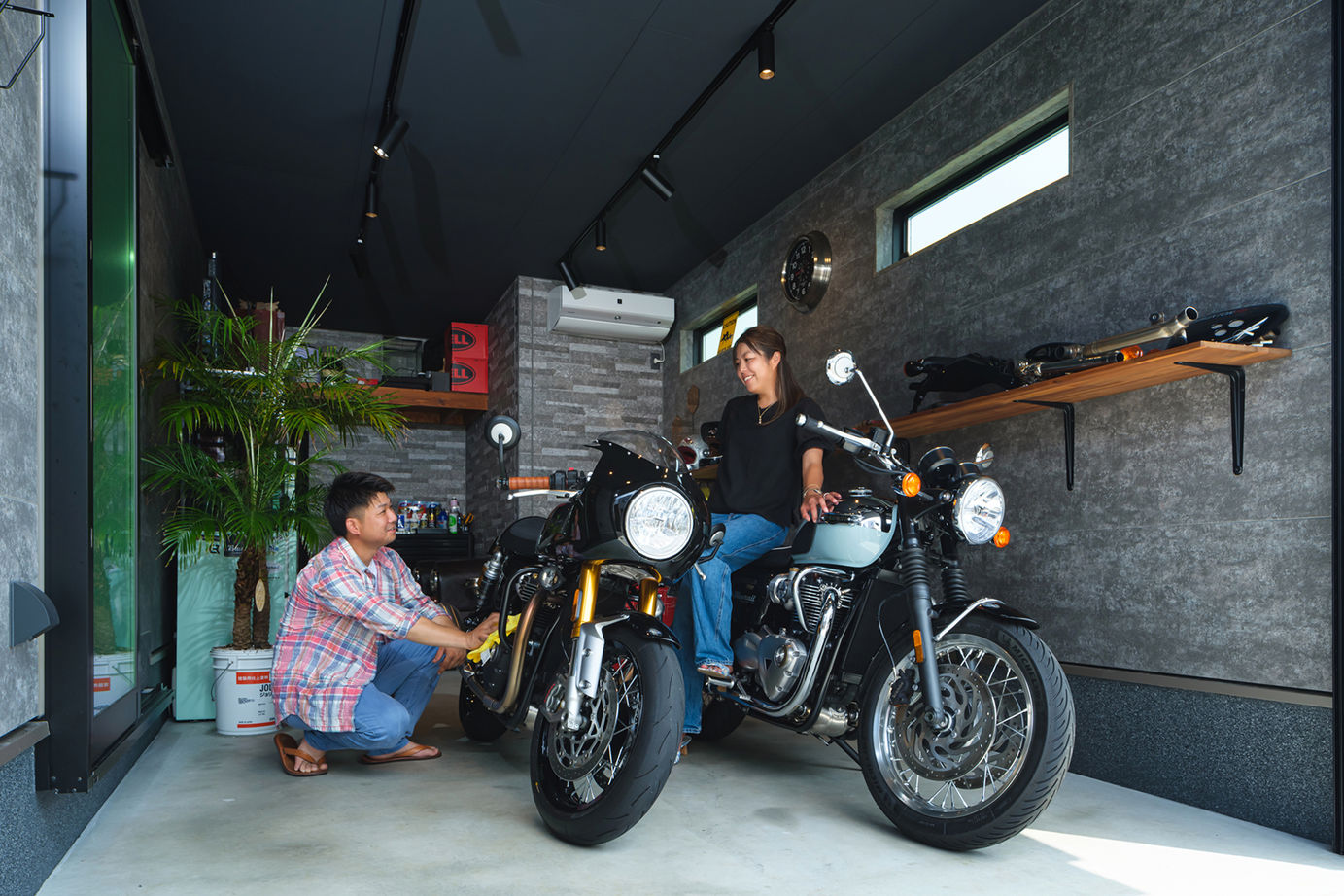 サートンホーム（横浜・相模原・八王子） 【2000万円台／ビルトインガレージ／2階リビング／間取図有】バイクが好き、ペットが好き、この家が大好き!の建築実例画像