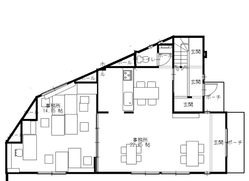 ライクスホーム 【川口市/30坪】自然素材と無垢材のブランコ、ロフト、吹抜け、勾配天井、ウッドデッキ等こだわった家の間取り図（3LDK）1階
