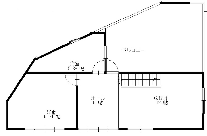 ライクスホーム 【川口市/30坪】自然素材と無垢材のブランコ、ロフト、吹抜け、勾配天井、ウッドデッキ等こだわった家の間取り図（3LDK）3階