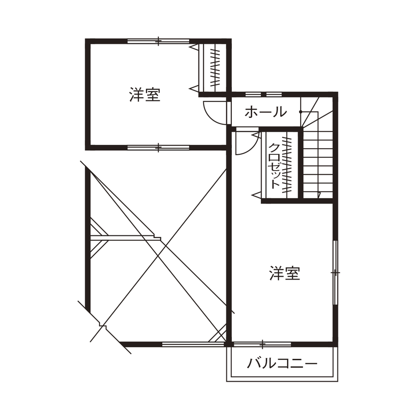 ライクスホーム 【2000万円／３階建て】念願のビルトインガレージと、県産材の無垢スギをたっぷり使ったＬＤＫのある住まいの間取り図（4LDK）３階