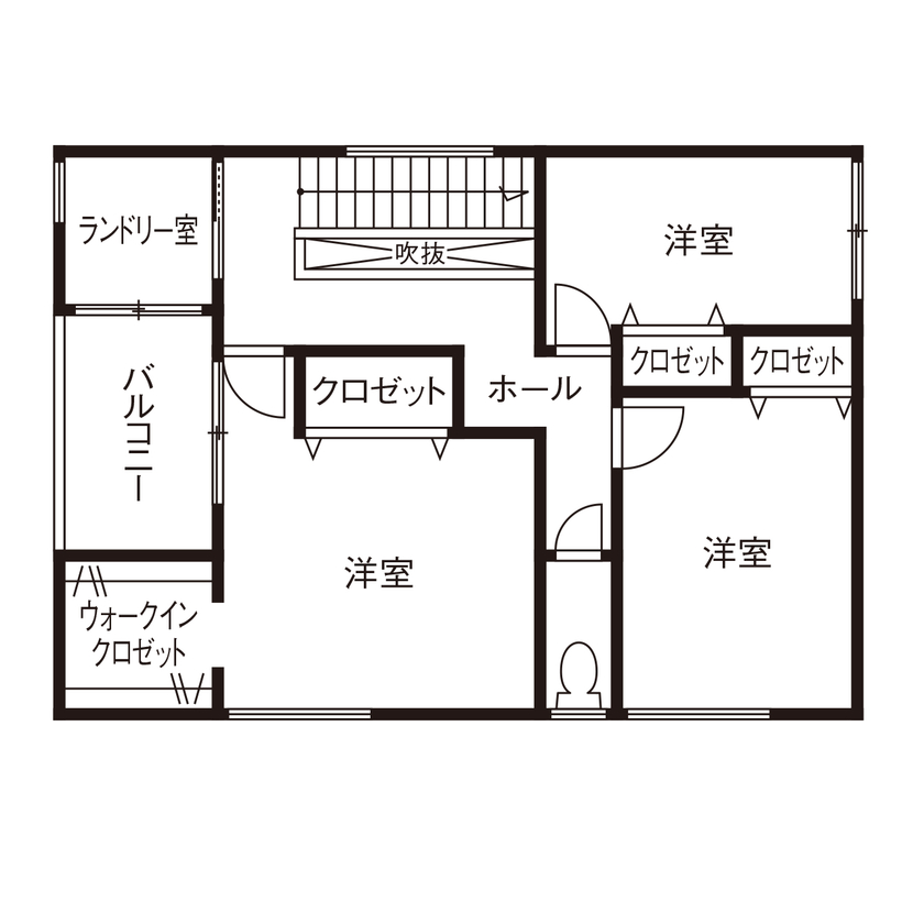 ライクスホーム 【1500万円/30.9坪/ガルバリウム】ダークトーンに映える星座のアクセント。暮らしの中に遊び心をの間取り図（4LDK）２階