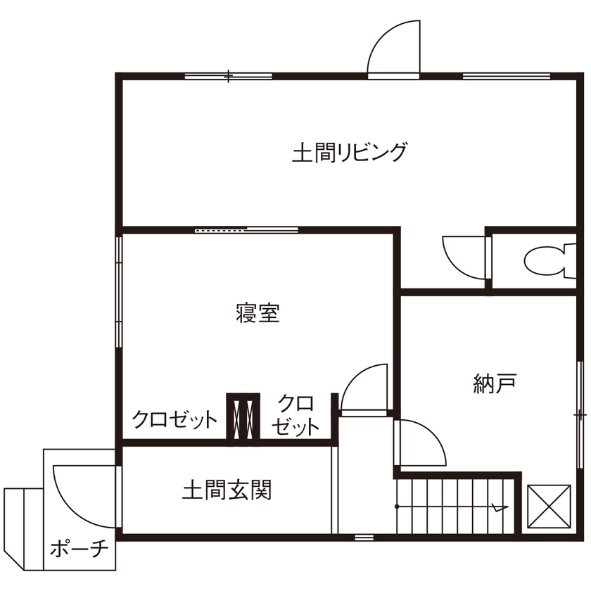 ライクスホーム 【1800万円/畳リビング/ボルダリングウォール】仲間が集まるくつろぎ空間にアスリート夫婦の遊び心がの間取り図（2LDK）１階