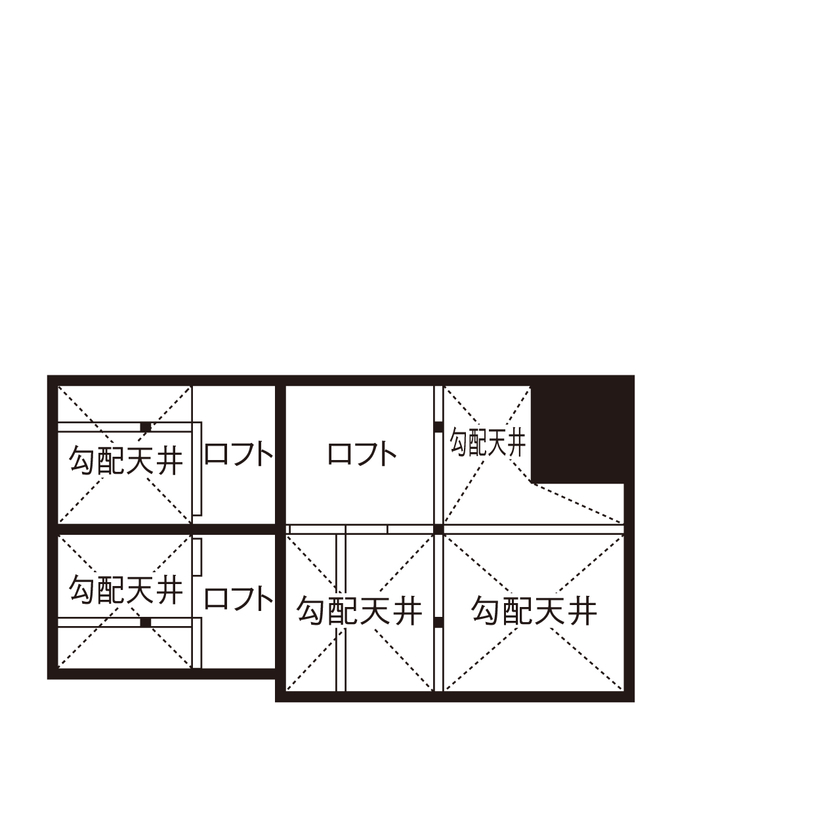 小林住宅 【大阪府/大開口リビング/ファミリーライブラリー/間取り】冬も半袖で過ごせる一年中春のように快適な家の間取り図（5K以上）ロフト