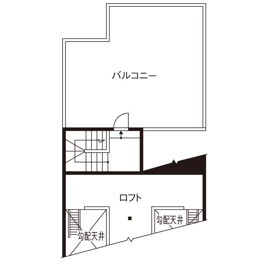 小林住宅 【大阪府/30坪/インナーガレージ/屋上バルコニー/間取り】家族の時間もひとりの時間も愉しむ3階建ての家の間取り図（4LDK）屋上