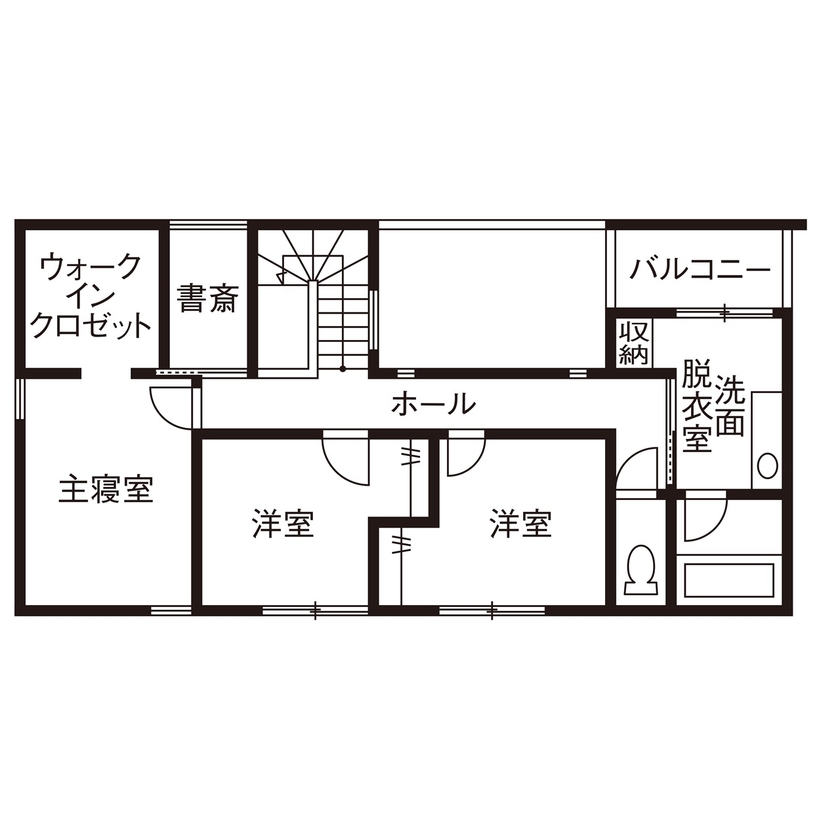 田辺工務店　一級建築士事務所 【鎌倉市/3LDK/中庭】明るさと抜け感を大切にした中庭付きの住まいの間取り図（3LDK）2階