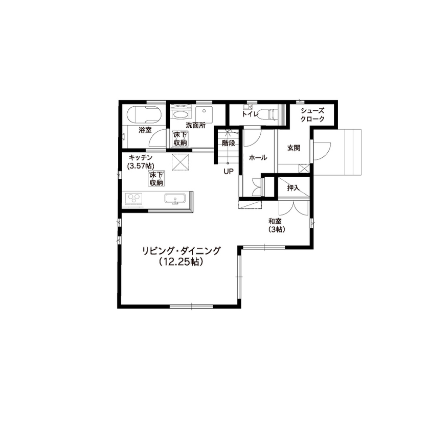 大成住宅 【1700万円/間取り図有】土地探しからインテリアまで安心してお任せ。こだわり間取りの家族を感じる家の間取り図（3LDK）1階