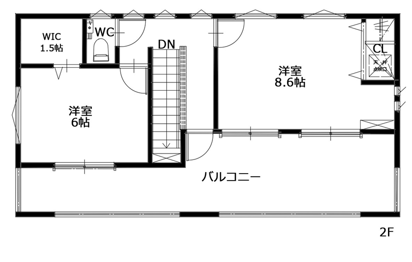 大成住宅 【3LDK+S/畳コーナー付き/全館空調/間取り図有】セカンドライフを楽しむ土間キッチンのある家の間取り図（3LDK+S+土間キッチン）2階