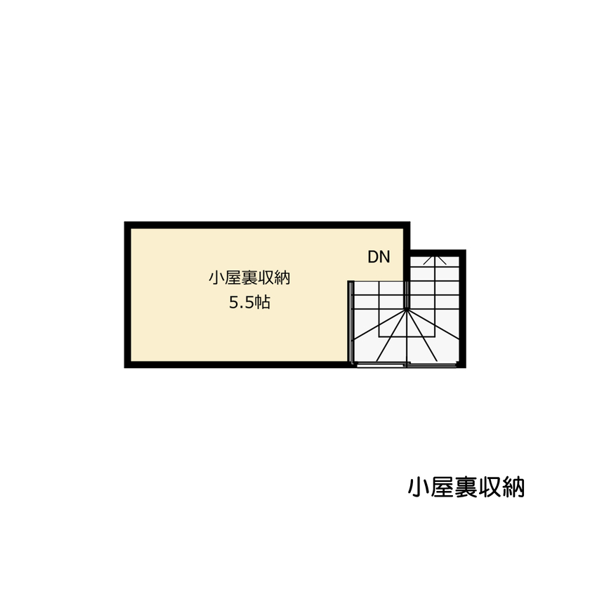 大成住宅 【1LDK＋2S+WIC＋小屋裏収納/間取り図有】収納力の高い26坪のコンパクトなお住まいの間取り図（1LDK+2S+小屋裏収納）3階