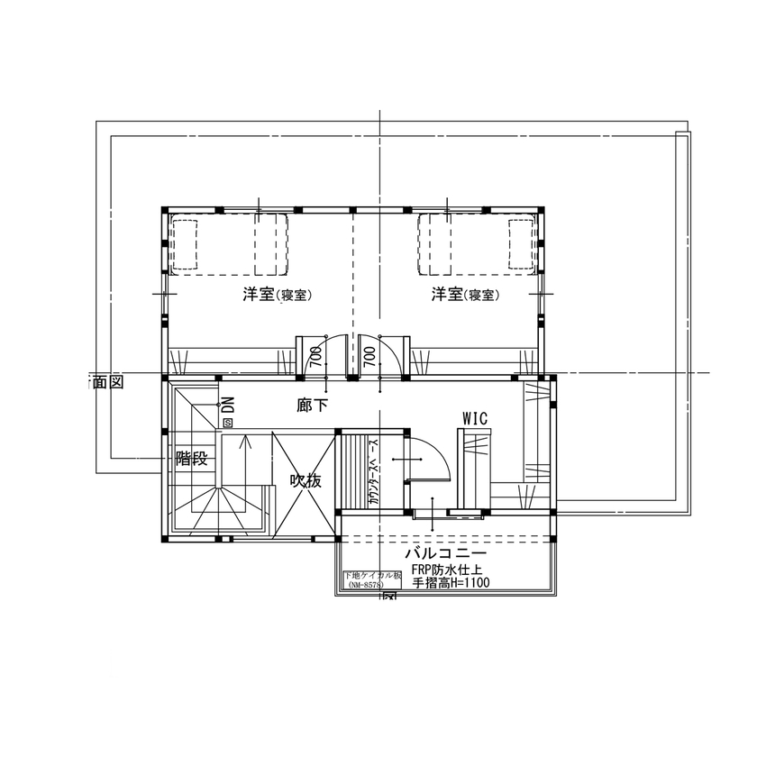 倉敷ハウジング(パナソニックビルダーズグループ) 【2000～2499万円／間取図有／スキップフロア／ダウンフロアリビング】どこにいても家族がつながる理想の家の間取り図（3LDK）２階