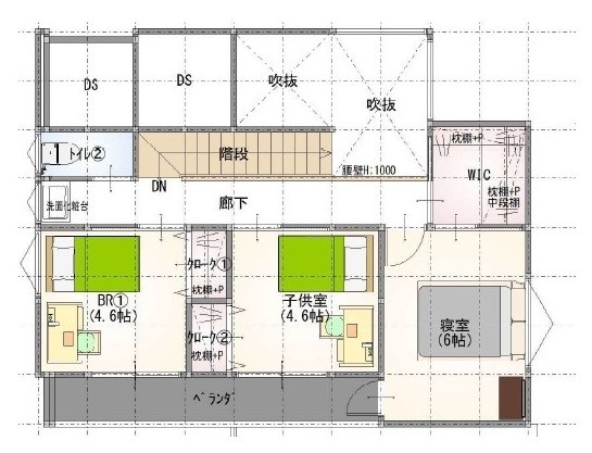栃木ハウス ライフプランに寄り添ったシンプルモダンな機能性住宅の間取り図（3LDK）2階
