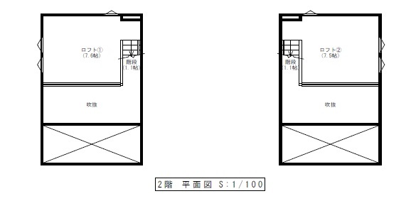 栃木ハウス 水盤が美しい、アウトドアリビングがある別荘の間取り図（3LLLDK）2階