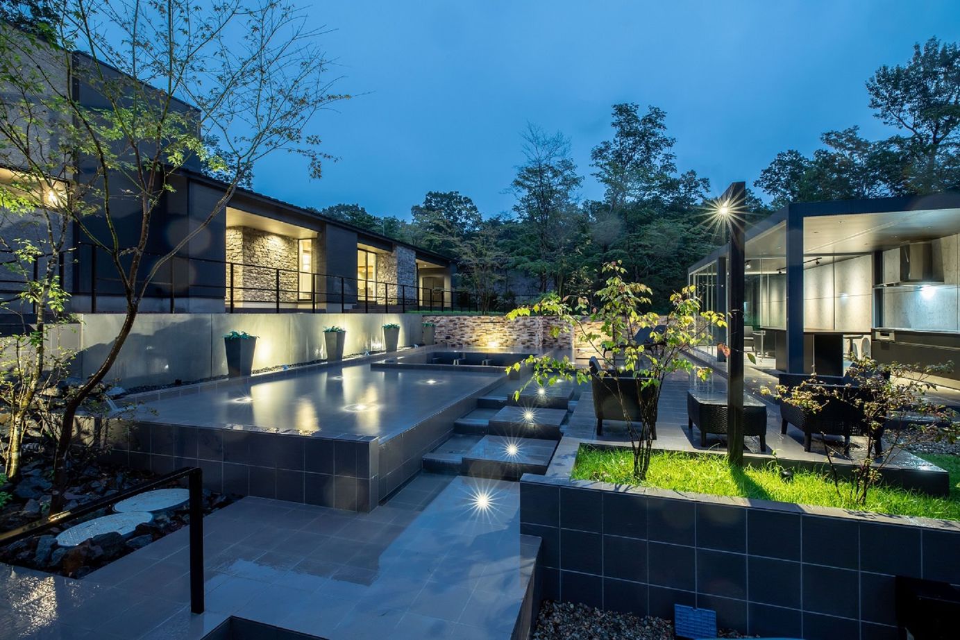 SUUMO】 水盤が美しい、アウトドアリビングがある別荘 - 栃木ハウス 本社の建築実例詳細 | 注文住宅