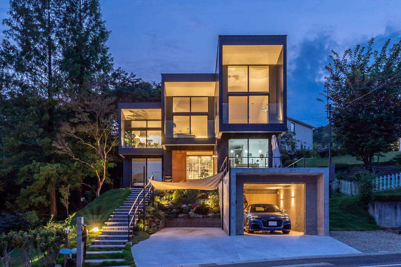 栃木ハウス 雁行する斜面の家の建築実例画像8