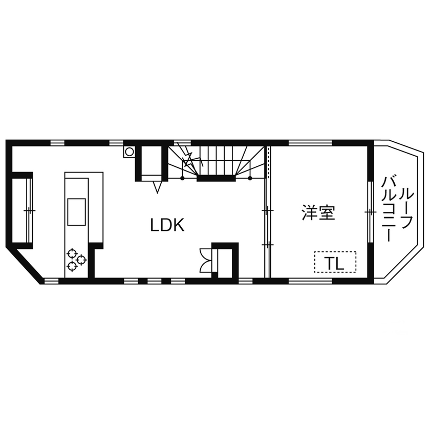 BLISS 【17坪/1500～1999万円/狭小地/間取り図有】限られた敷地に建てた、ガレージ付き二世帯住宅の間取り図（5K以上）2階