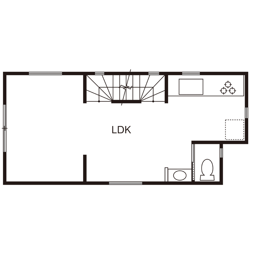 BLISS 【12.5坪/2000万円台/木造耐火建築物/都心部/間取り図有】下町の情緒と都市の華やぎの街に建つ京町家の間取り図（2LDK）2階