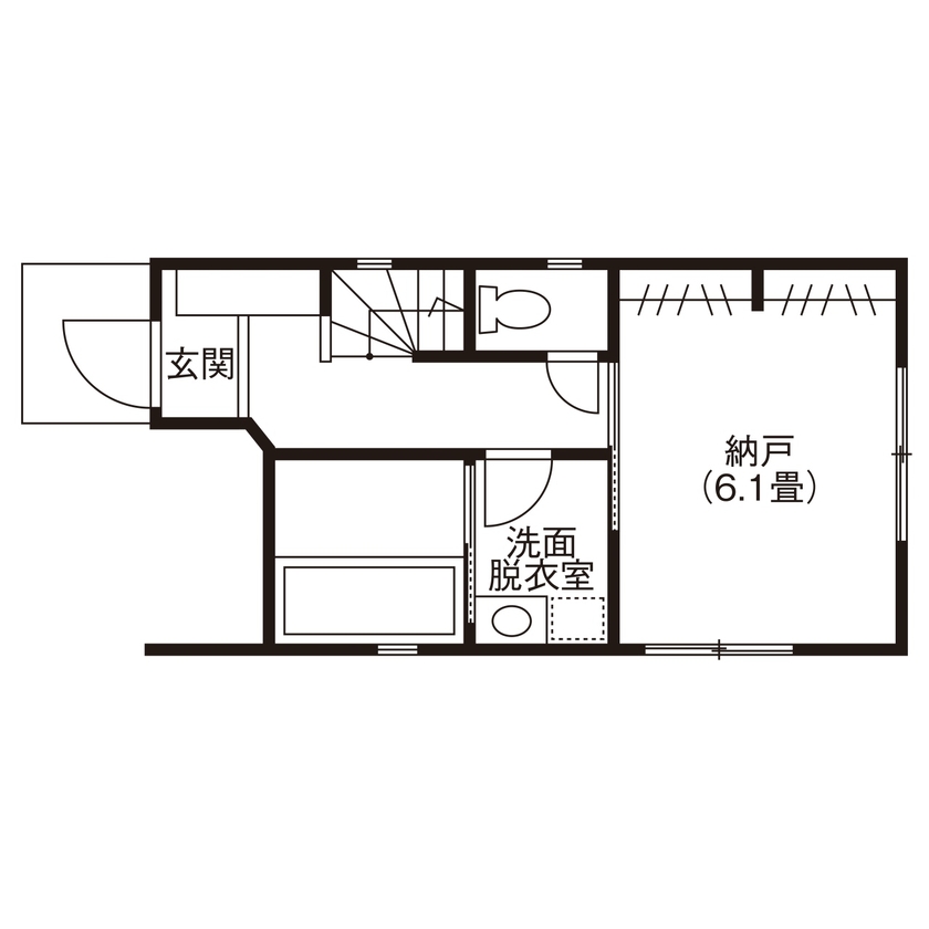 BLISS 【敷地面積15.8坪/1600万円/間取り図有り】約16坪の敷地を最大限活用したスタイリッシュな都市型住宅の間取り図（2LDK+S）1階