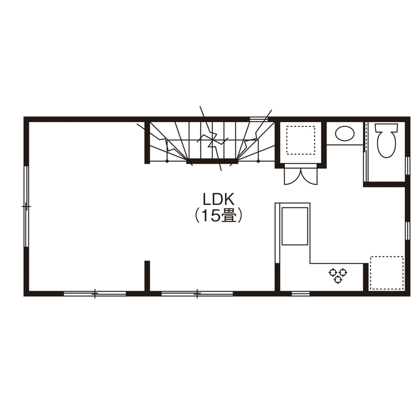 BLISS 【敷地面積15.8坪/1600万円/間取り図有り】約16坪の敷地を最大限活用したスタイリッシュな都市型住宅の間取り図（2LDK+S）2階