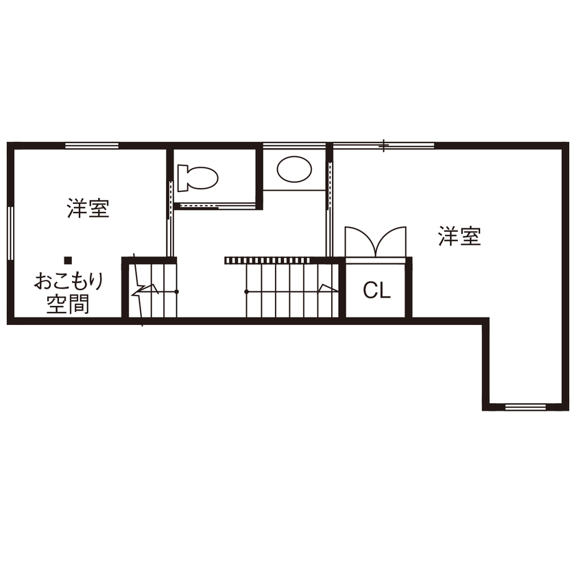 トトモニ　一級建築士事務所 【狭小地/3000万円台/22.9坪】敷地面積なんと13坪。しかも「2.7ｍ×8.8ｍ」の超長方形の地に建てた３階建ての間取り図（2LDK）２階