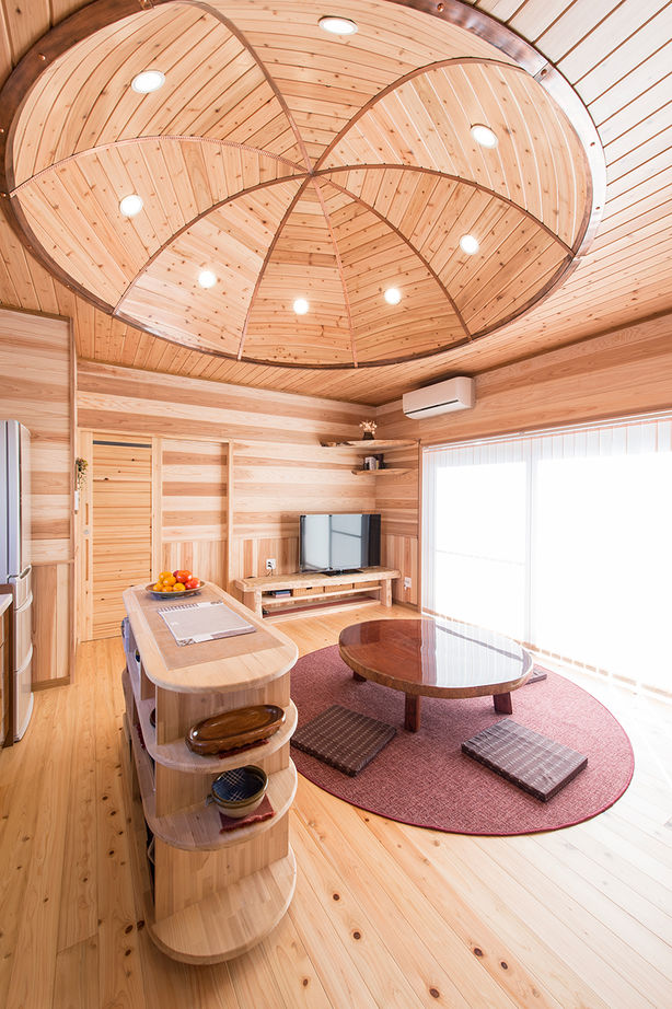 Inoue・Giken 井上技建 【自然素材×平屋】真ん中にドームがある、木の香り漂う住まいの建築実例画像1