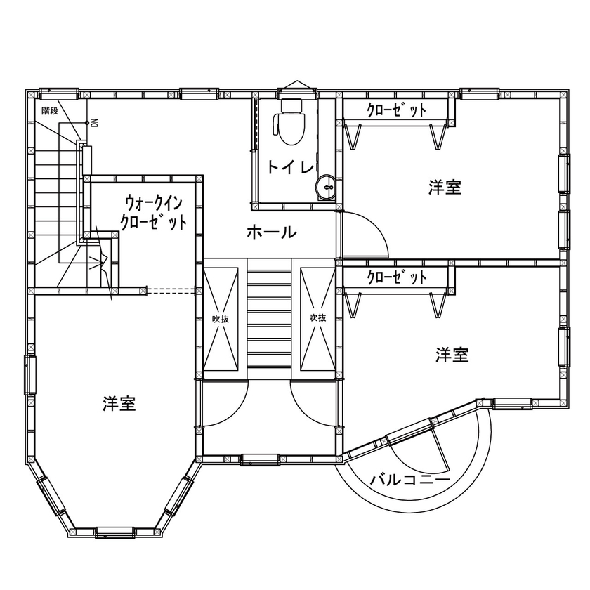 Inoue・Giken 井上技建 【妖精のすみか】家の中に吊り橋！小さい頃の夢を、自然素材とモルタル、職人の手仕事で実現！の間取り図（3LDK）2階