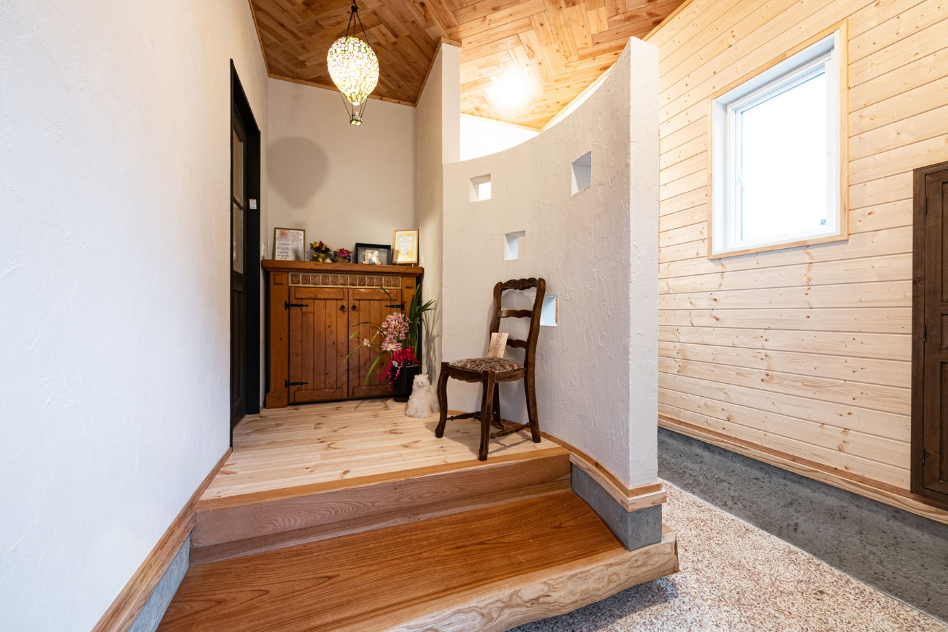 Inoue・Giken 井上技建 【田舎風塗り壁×平屋】木の家で子育てしたい！木に包まれた明るい4LDK。ハンモックゆ～らゆら♪間取図掲載の建築実例画像4